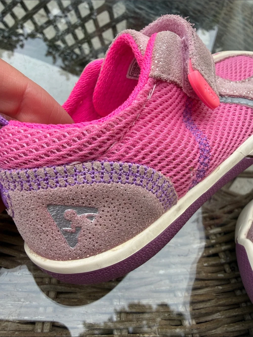 PLAE Kids Pink and Purple Hook-and-Loop Sneakers